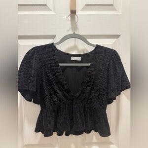 Urban Outfitters Black Velvet Top